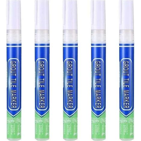 5 Pièces De Coulis Blanc, Imperméable, Stylo Réparation , Pour Carrelage Mural, Joint Carrelage, Sol, Cuisine Et Salle Bain
