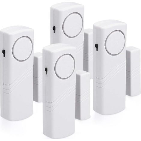 Alarme Sans Fil Anti-intrusion Pour Porte Et Fenêtre – Lot De 4 – 100 Db – Installation Facile Avec Bandes Adhésives – Sécurise Votre Maison