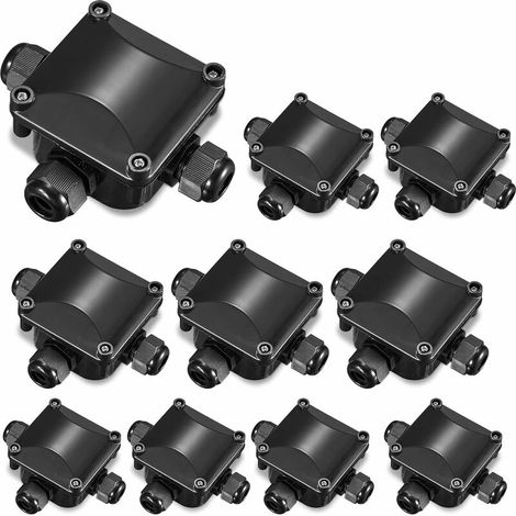 Ip66 Wasserdichte Anschlussdose, 10 Stück 3-wege-anschlussdose Für Kabeldurchmesser 4-15 Mm, Für Den Außenbereich
