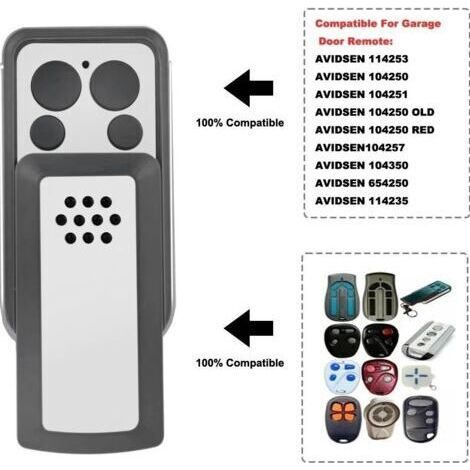 Nalookamic 2 Pcs Télécommande Pour Portail 114253 Compatible Avec Avidsen 114253 104257 104251