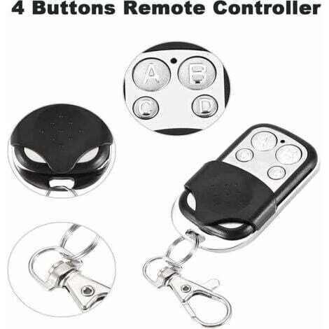 Nalookamic Lot De 3 Télécommandes Universelles Pour Portail Automatique Fréquence 433,92 Mhz Code Fixe, 4 Boutons Pour Contrôler Jusqu'à 4 Portes