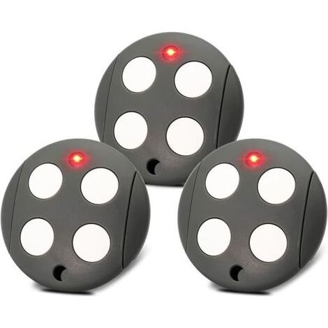 433,92 Mhz Telecommande Portail, Lot De 3 Telecommande Porte De Garage Compatible Avec Telecommande Mhouse Gtx4, Rolling Code, 4 Canaux