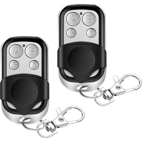 Pair Lot De 2 Télécommandes Universelles Pour Porte De Garage 433 Mhz, Télécommande De Porte De Garage À 4 Boutons, Duplicateur De Télécommande De Porte De Garage, Clone De Porte Électrique Avec Couve