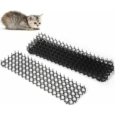 Paar Katzenabwehrmatten Mit 6 Spikes, 48,5 X 13,5 Cm, Für Den Außenbereich, Inklusive Spikes Und Dornennetz.