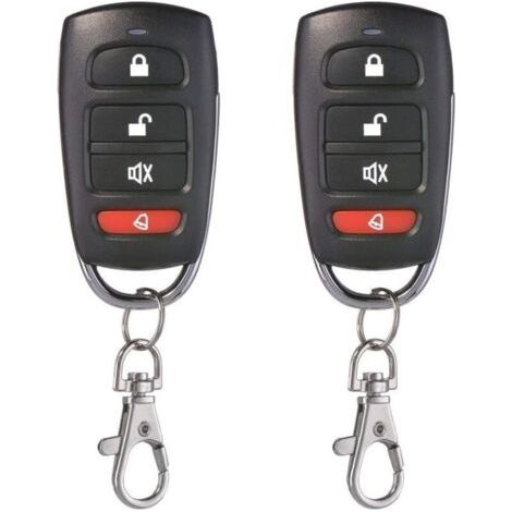 Pair Lot De 2 Télécommandes Porteclés Universelles De Clonage De Porte De Garage 433 Mhz Cloner 4 Boutons Pour Porte De Garage, Portail Électrique, Etc.