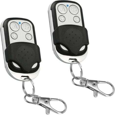 Pair 2pcs Telecommande Universelle Portail, 433,92 Mhz Télécommande Garage Sans Fil À 4 Boutons Avec Couvercle Coulissant Porte Clés Pour Porte Garage Électrique