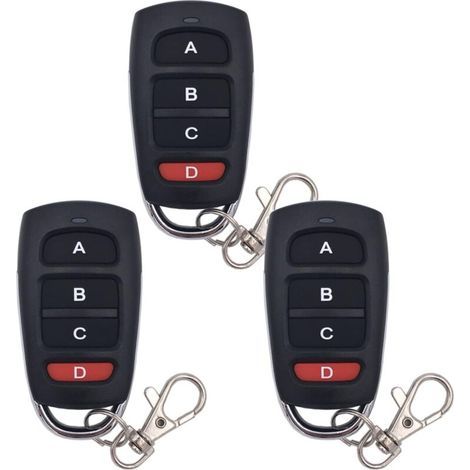 Pair 3 Pièces Télécommande De Porte De Garage Clonage Télécommande 433 Mhz Télécommande Universelle Sans Fil Porte-clés Duplicateur