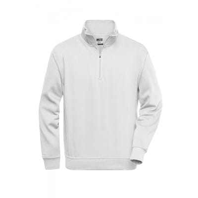 Workwear Zip Sweatshirt JN831, weiß, Größe M
