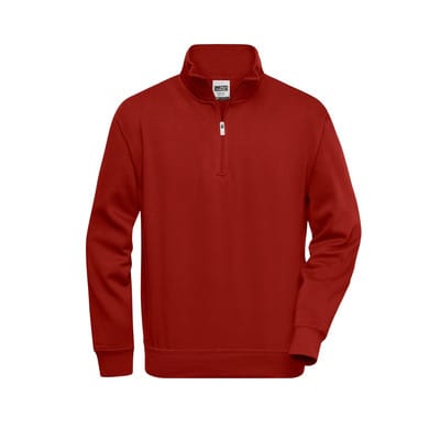 Workwear Zip Sweatshirt JN831, wein-rot, Größe L