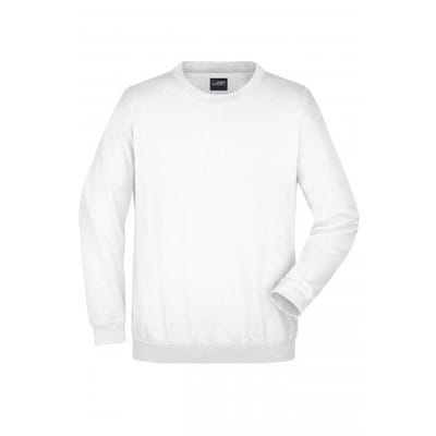 Sweatshirt Rundhals JN040, weiß, Größe L