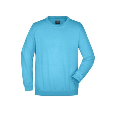 Sweatshirt Rundhals JN040, türkis, Größe 3XL