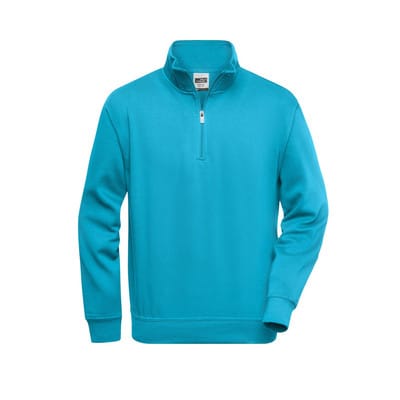Workwear Zip Sweatshirt JN831, türkis, Größe L