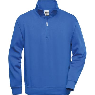 Workwear Zip Sweatshirt JN831, königs-blau, Größe M