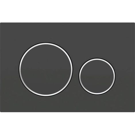 Ecleanfy - Für Geberit Sigma20 Zweimengenspülplatte: Matt Schwarz Lackiert, Easy-clean-beschichtung, Glänzendes Chrom (115.882.14.1)