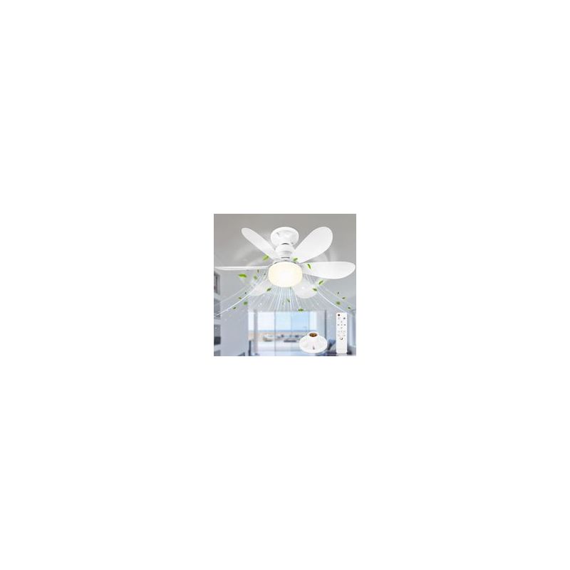Ackerman Deckenventilator Mit Dimmbarem Licht 52 Cm, Kleiner Kronleuchter-ventilator, Leise, 6 Flügel, 3 Geschwindigkeiten, Timer, Fernbedienung, Led Für Schlaf- Und Wohnzimmer.