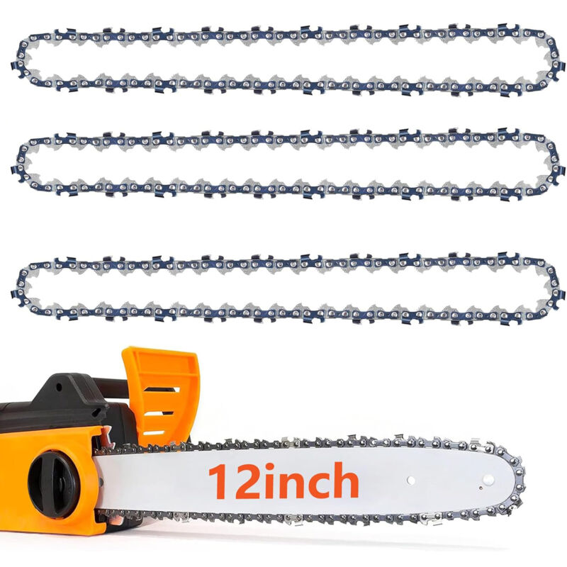 Satz Mit 3 3/8" Lp Kettensägenketten, 0,050" (1,3 Mm) Teilung, Für 40 Cm Schwerter, 57 Treibglieder – Rückschlagarme Kettensägenkette, Ersatzkette Kompatibel Mit Den Meisten
