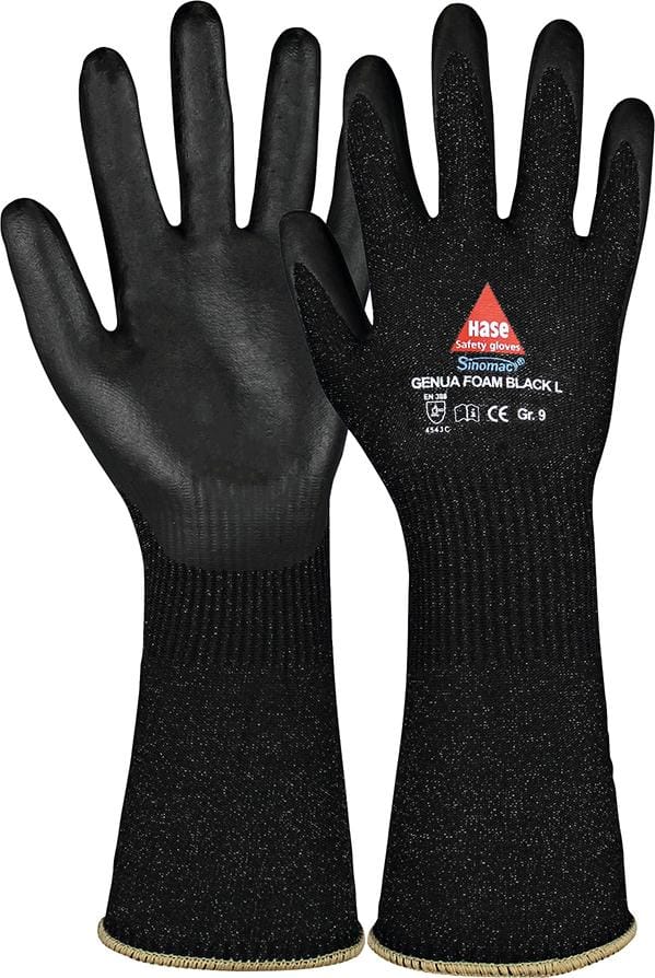 Schnittschutzhandschuh Genua Foam Black Long, Größe 8