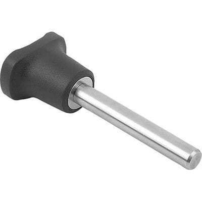 STECKBOLZEN MIT PILZGRIFF, M. MAGNET. AXIALSICHERUNG GR.3, D1=12 L=50, EDELSTAHL, KOMP:THERMOPLAST