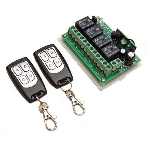 Dbbegk 433mhz Télécommande À 4 Canaux Dc 12v, Interrupteur À Relais Rf Pour Garage Et Portail