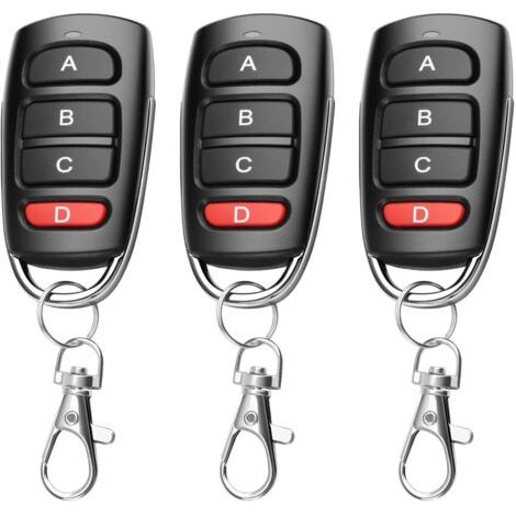 3pcs Télécommande Universelle Portail 433 Mhz Duplicateur Sans Fil À 4 Boutons Telecommande Copieus Pour Porte De Garage, Portée De 50m, Compatible Avec 2260, 2262, Pt2264, 5326, 2240,1527