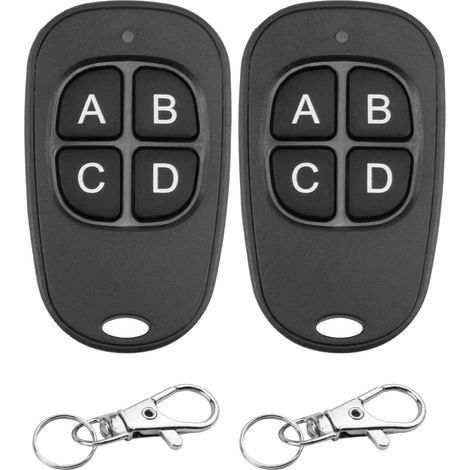 2 Pièces Telecommande Universelle Portail 433mhz, Clonage Garage Porte Telecommande Clés À 4 Boutons, Longue Distance Duplicateur Sans Fil Clonage Pour Porte Garage Électrique