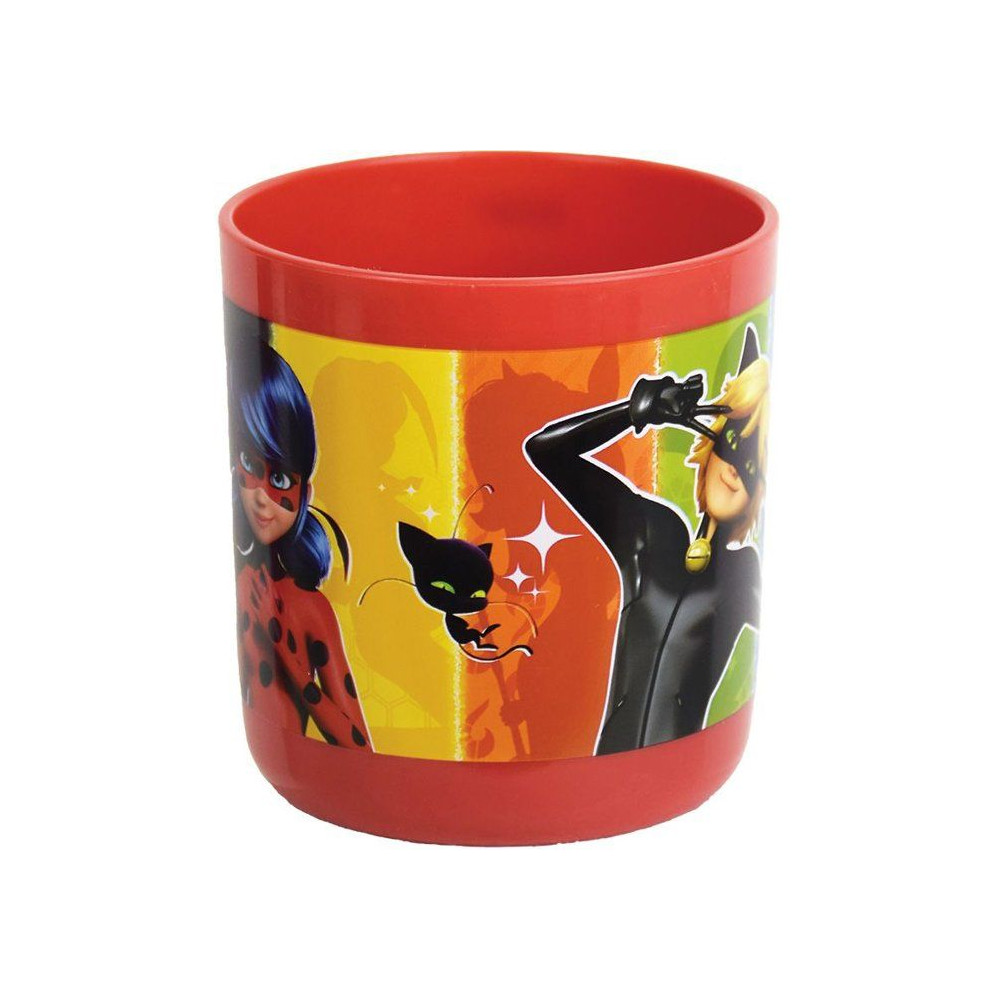 Lot Vaisselle - Fun House - Miraculous Ladybug - Verre, Assiette Creuse Ø16 Cm, Asiette Ø22 Cm, Couverts, Gourde, Mug, Boîte