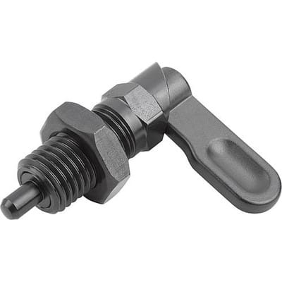 SPERRRIEGEL MIT ANSCHLAG, LINKS, D=12, M20X1,5, FORM:B GRIFF UNBESCH., M. MUTTER, STAHL