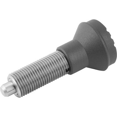ARRETIERBOLZEN OHNE RASTNUT GR.1 D1=M10X1, FORM:G EDELSTAHL, GEHÄRTET, KOMP:THERMOPLAST, SCHWARZGRAU RAL7021