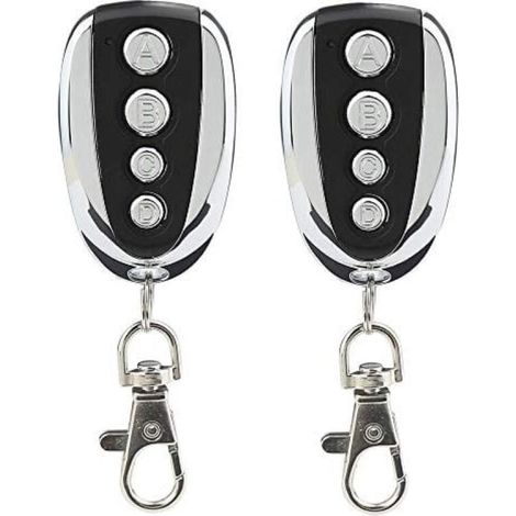 2 Télécommande De Copie Sans Fil 433 Mhz, 4 Boutons, En Métal, Pour Porte De Garage, Volet Roulant - [bouton Abcd]