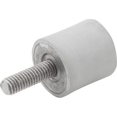 GUMMIPUFFER TYP B INNEN- UND AUSSENGEWINDE, M12 M12X37, D=75, H=25, EDELSTAHL 1.4401, KOMP:ELAST.