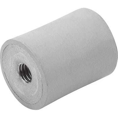 GUMMIPUFFER TYP C INNENGEWINDE M08, D=30, H=30, EDELSTAHL 1.4401, KOMP:ELAST. NATURKAUTSCHUK SHORE 55A,