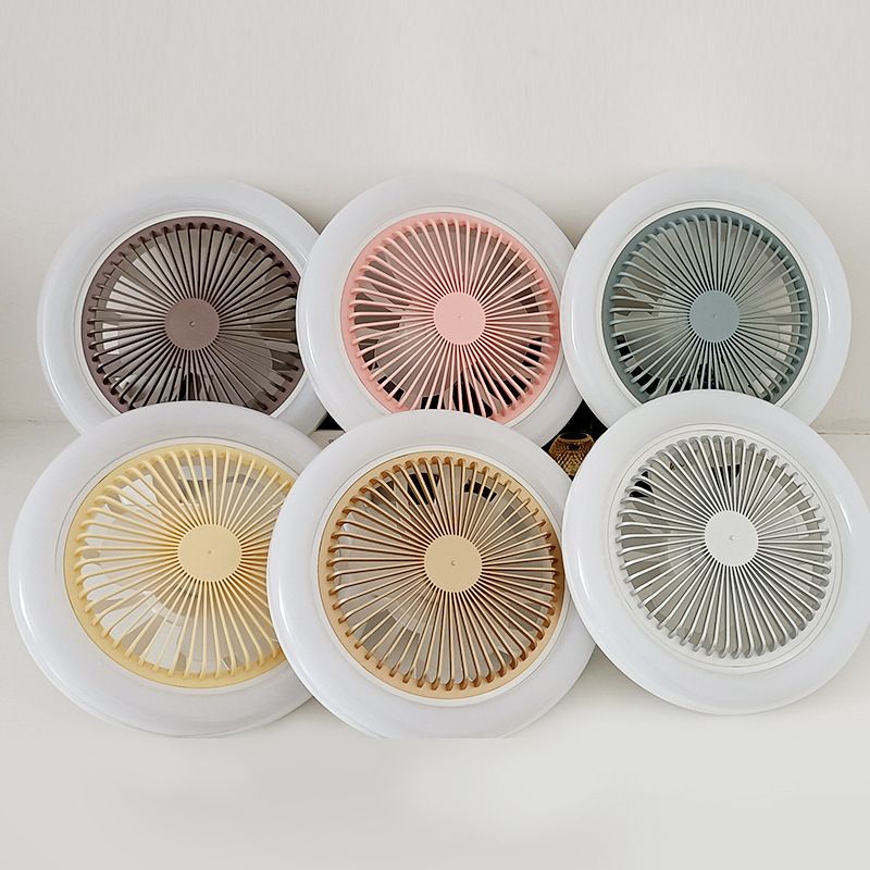 Unsichtbare Mini-ventilatorlampe Mit E27-fassung, Fernbedienung, 30 W, Gelb (mit Speicherfunktion)