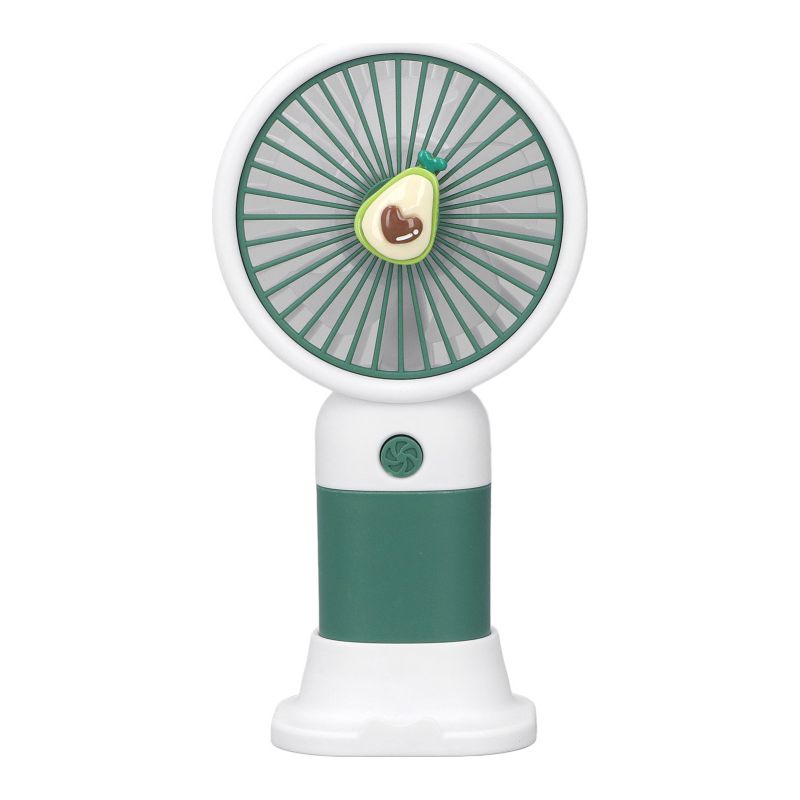 Tragbarer Taschenventilator, Kleines Modell, Fruchtmuster, Usb-aufladbar, Ideal Für Reisen Und Unterwegs. Farbe: Avocadogrün.