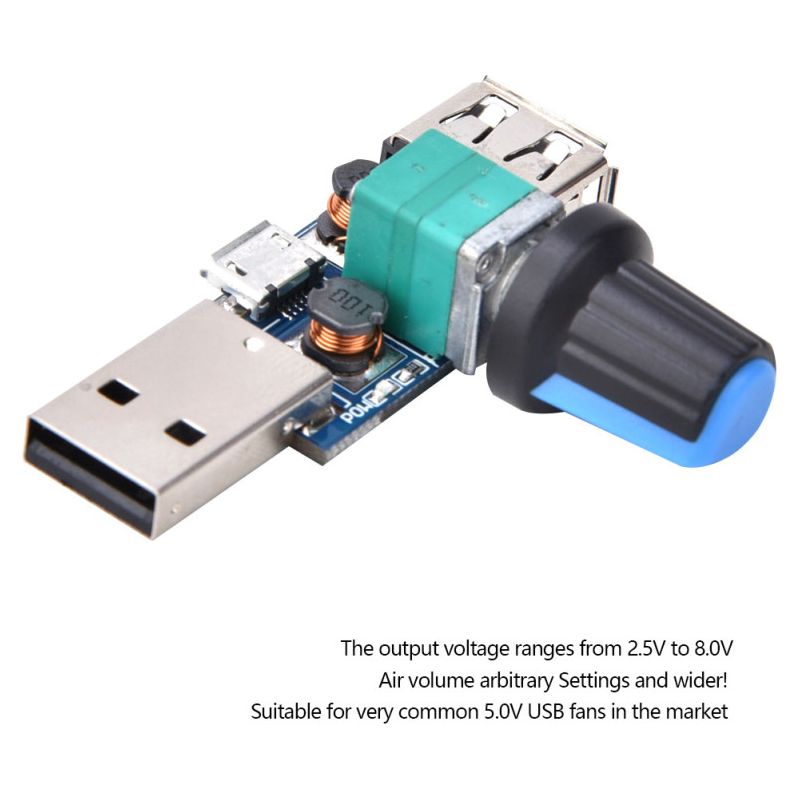 Packung Mit 2 Usb-lüfterdrehzahlreglern (dc412v, 5w) Für Büro- Und Heimgebrauch.