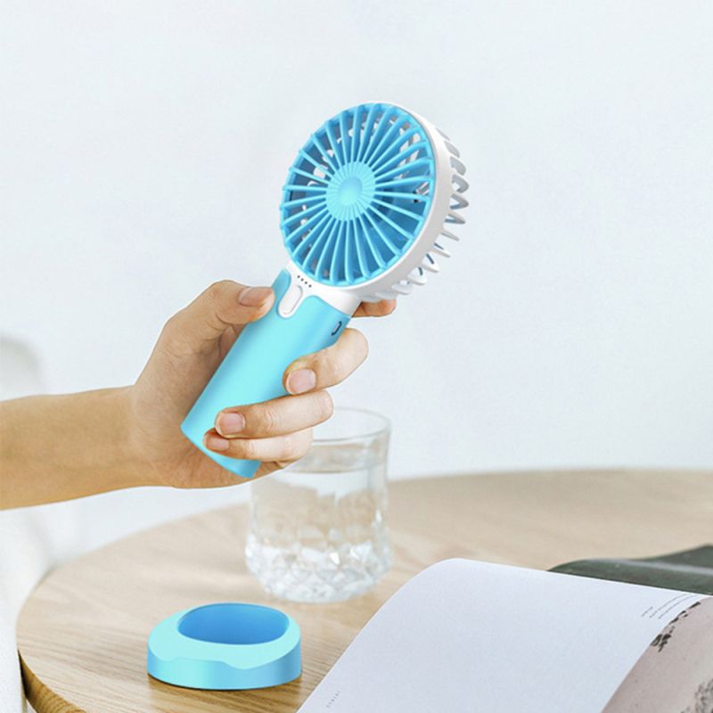 Irovami Mini-ventilator, Tragbar, Usb-aufladbar – 3 Geschwindigkeitsstufen, 2400 Mah Akku, Led – Für Büro, Reisen, Outdoor