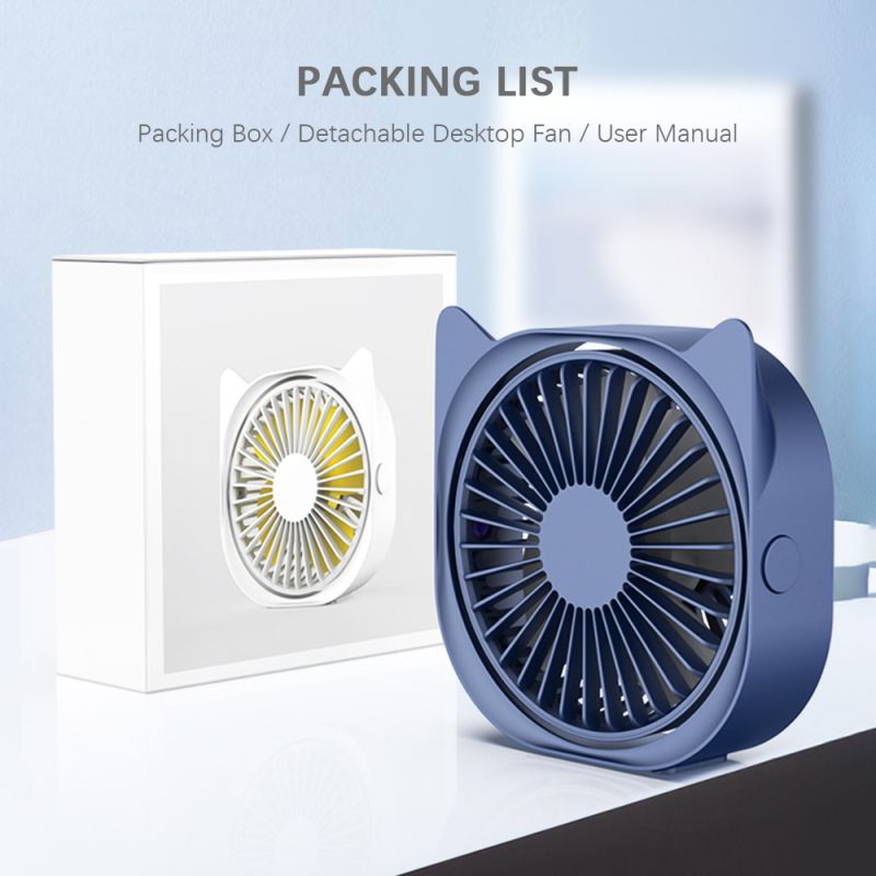 Geräuscharmer Tischventilator, Abnehmbar, Usb-anschluss, 360° Drehbar, Tragbar, Mini-ventilator Mit Einstellbarer Geschwindigkeit.