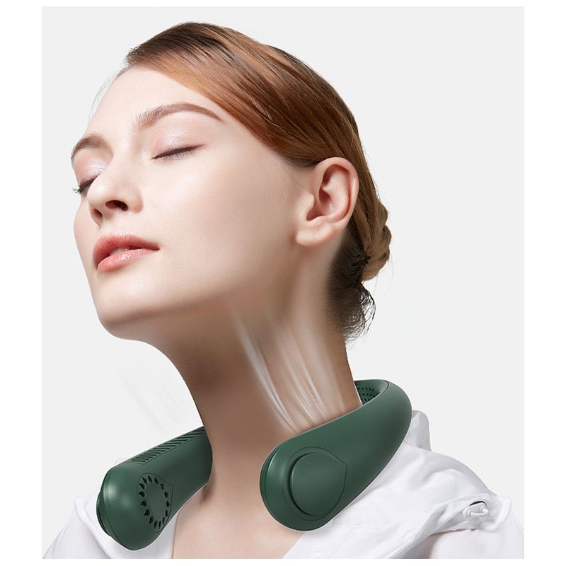 Leiser Und Kompakter Usb-nackenventilator, Klingenlos, Bürstenlos, Aus Weißem Silikon, Cross-border-design, Ideal Für Outdoor-sportarten.