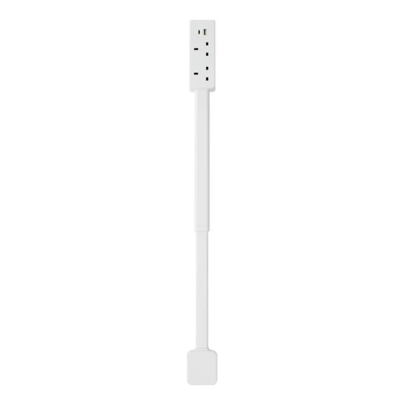 Irovami – Ausziehbare Steckdosenleiste 49,5–71,5 Cm – Steckdosen + Usb-a/usb-c – 180° Drehbar – Für Sofa, Nachttisch, Schreibtisch – Britischer Standard – Weiß