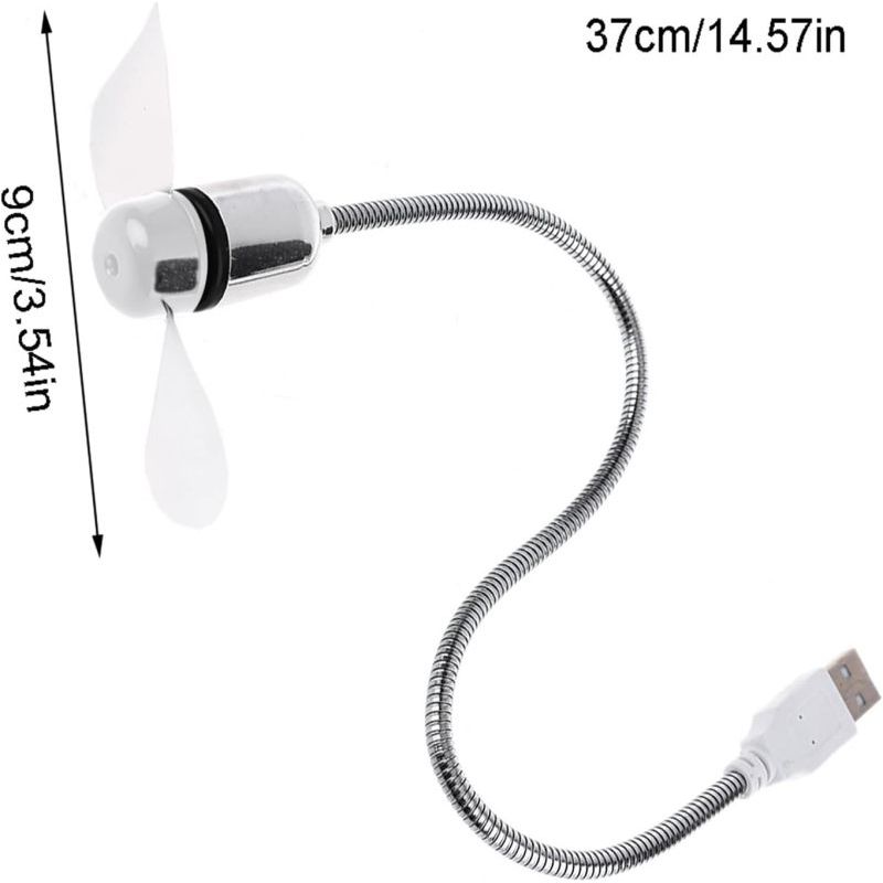 Irovami Mini-usb-lüfter, Flexibel – Weiß, Verstellbares Metallrohr, Extrem Leise – Für Laptop, Pc, Desktop