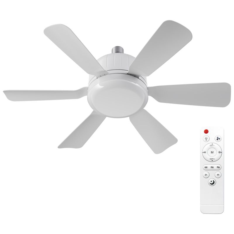 Leiser Und Abnehmbarer Deckenventilator Mit Integrierter Beleuchtung (6 Lampen), Einstellbarer Farbtemperatur Von 3000k Bis 6500k, Fernbedienung Inklusive, Ideal Für Schlafzimmer, Kinderzimmer Usw.