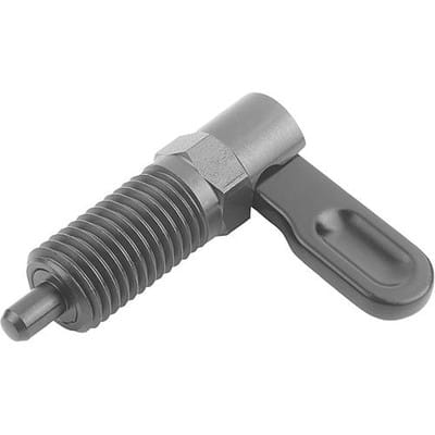 SPERRRIEGEL MIT ANSCHLAG, RECHTS, D=8, M16, FORM:C GRIFF PULVERB., O. MUTTER, STAHL