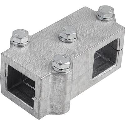 ROHRVERBINDER T-STÜCK ALUMINIUM, FÜR VIERKANTROHRE, KOMP:STAHL, A=30,3, B=30,3
