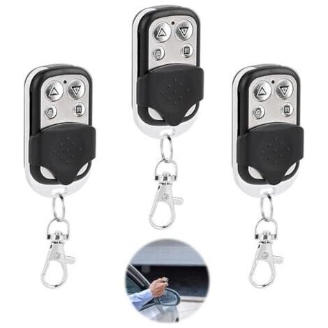 3 Pcs Telecommande Universelle Portail, Telecommande Portail Compatible 433 Mhz, Télécommandes Universelles Pour Porte De Garage À 4 Boutons Noir-muntra