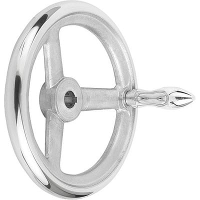 HANDRAD DIN950, D1=250 PASSBOHRUNG MIT NUT D2=26H7, B3=8, T=29,3, ALUMINIUM, KOMP:ALUMINIUM, BALLENGRIFF DREHBAR