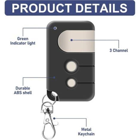 Alliandis2 Télécommande D'Ouverture De Porte De Garage Compatible Avec Chamberlain Motorlift Liftmaster Tx4runi,tx2rev,84335eml,84333e,94333e,4335eml 433,92mhz Télécommandes Pour Motorlift 500, 700, 1