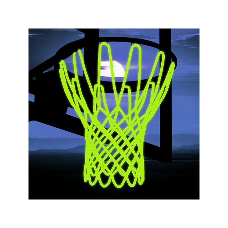 Basketballnetz – Solarbetriebenes, Leuchtendes Nylonnetz – Für Standard-12-ring-basketballkörbe – 53 Cm Lang – 1 Stück