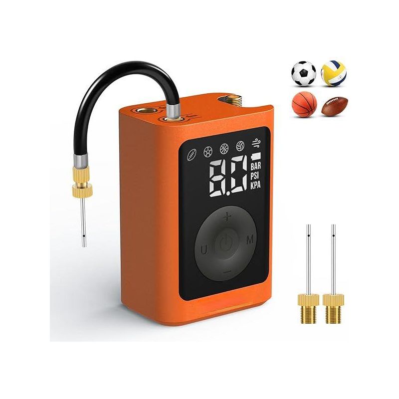 Elektrische Ballpumpe – Wiederaufladbare 3200-mah-luftpumpe Für Basketball-, Fuß- Und American-football-bälle – Aufblas- Und Ablassfunktion – Voreingestellte Modi Und Drucksensor