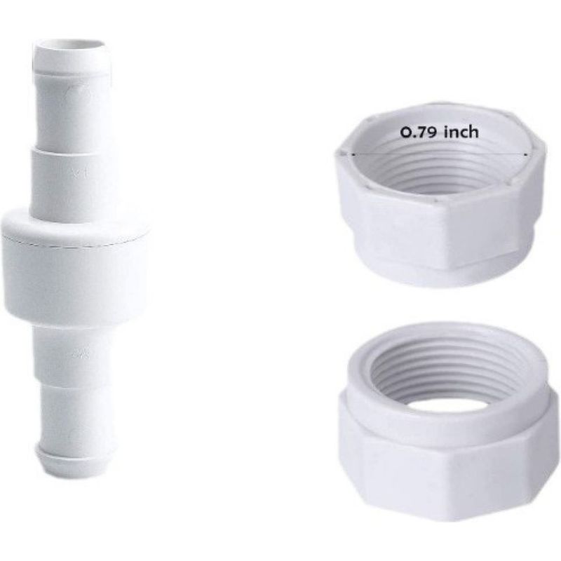Drehgelenk D20 - Mutter D15 - Für Poolreiniger - Kompatibel Mit Polaris 180 280 380 480p 3900 - Packung Mit 1 Gelenk + 2 Muttern