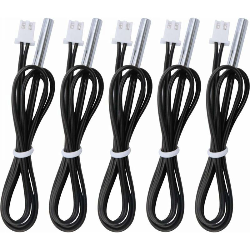 Ntc-temperaturfühler -25 A 125 °c - B3950 10k Edelstahl-sensor - 0,5 M Kabel - Für Elektronische Anwendungen - 5er-pack