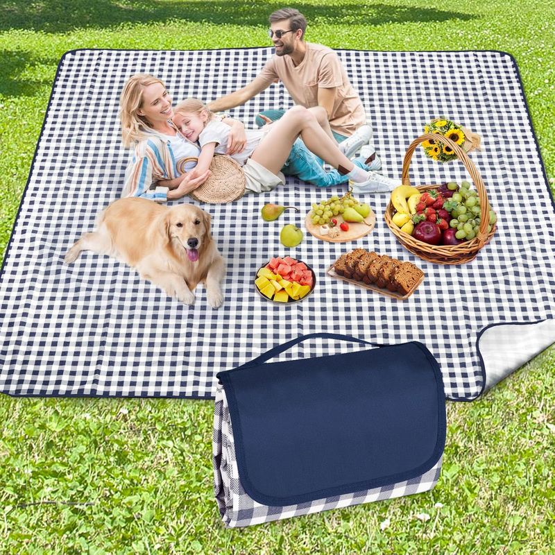 Picknickdecke – 200 X 200 Cm – Wasserdichtes Pvc – Sandabweisend – Maschinenwaschbar – Tragegriff – Für Camping, Strand Und Park – 1 Stück